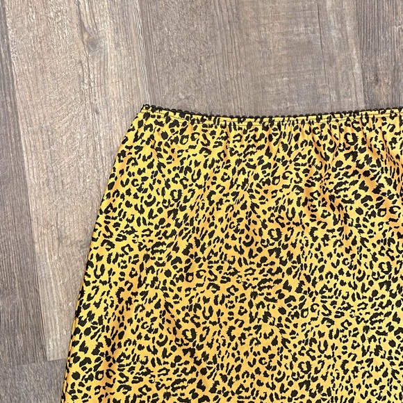 Nordstrom La La Land Straight Pencil Leopard Print Satin Midi Slip Skirt NWT - Picture 1 of 9